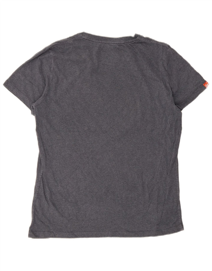 Męski T-shirt Superdry z grafiką, rozmiar XL, szara bawełna