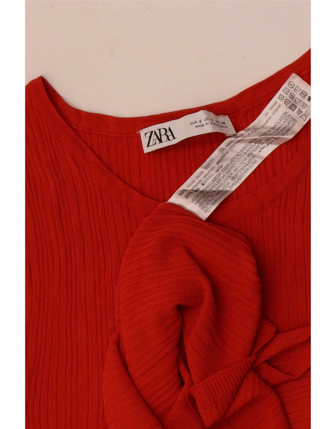 Damska kamizelka Zara Top UK 8 Small Orange Wiskoza