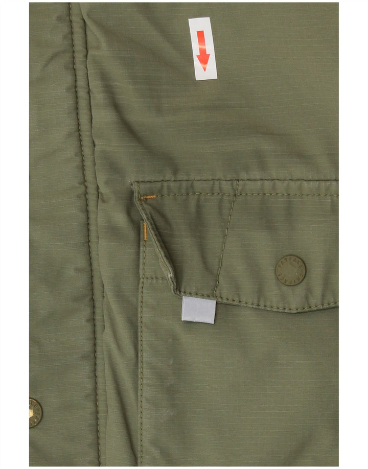 Chłopięca kurtka parka z kapturem Fat Face 8-9 lat, bawełna khaki
