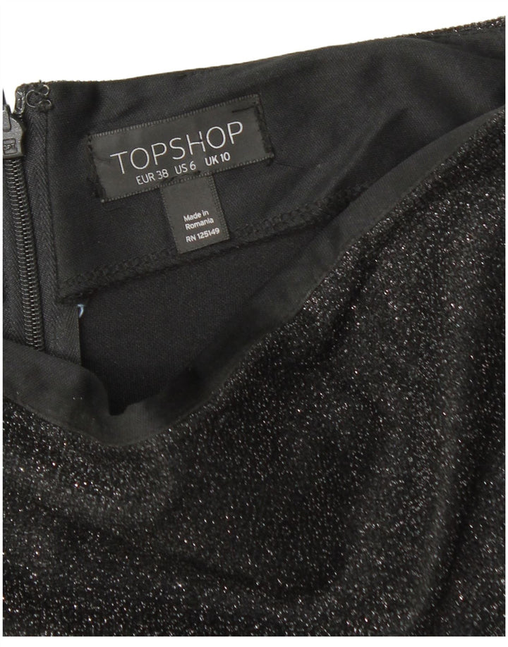 TOPSHOP Damska mini spódniczka UK 10 Mała W28 Czarny poliester