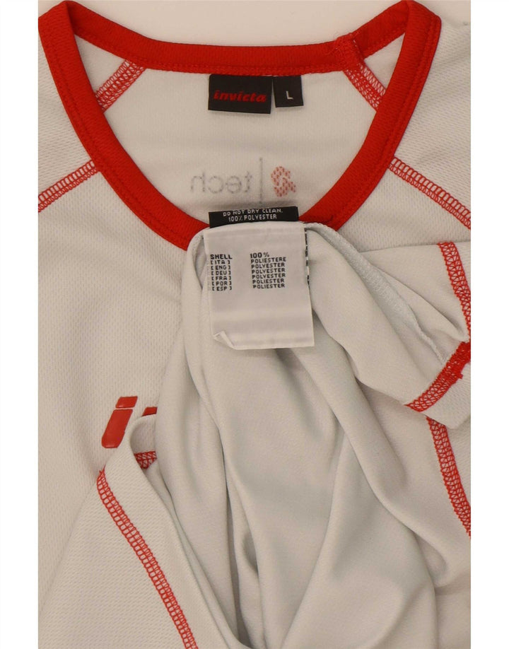 Chłopięcy T-shirt z grafiką Invicta, duży, 11-12 lat, biały poliester