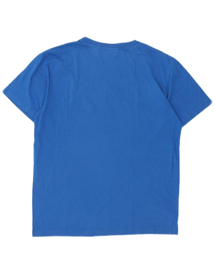 Męski T-shirt z grafiką Fila, duży, niebieski, bawełniany