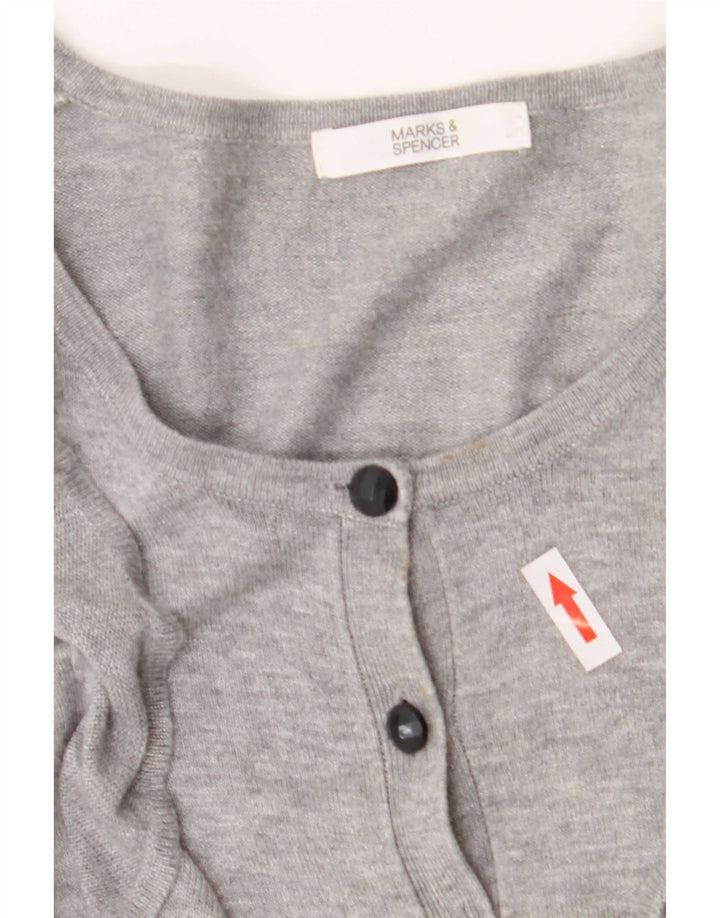 Damski sweter rozpinany Marks & Spencer UK 14 Średni szary nakrapiany