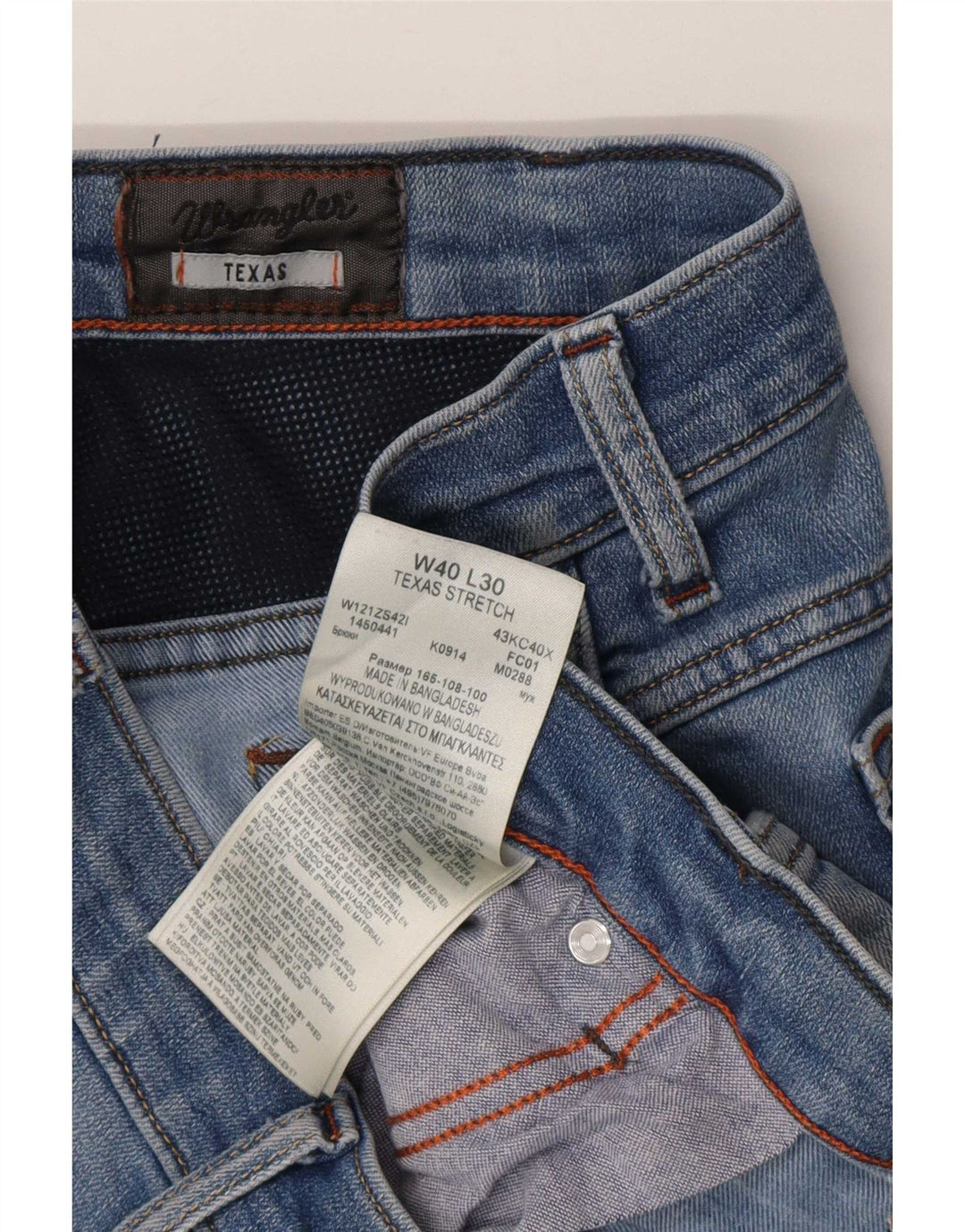 Męskie jeansy Wrangler Texas Stretch Straight W40 L30, niebieska bawełna