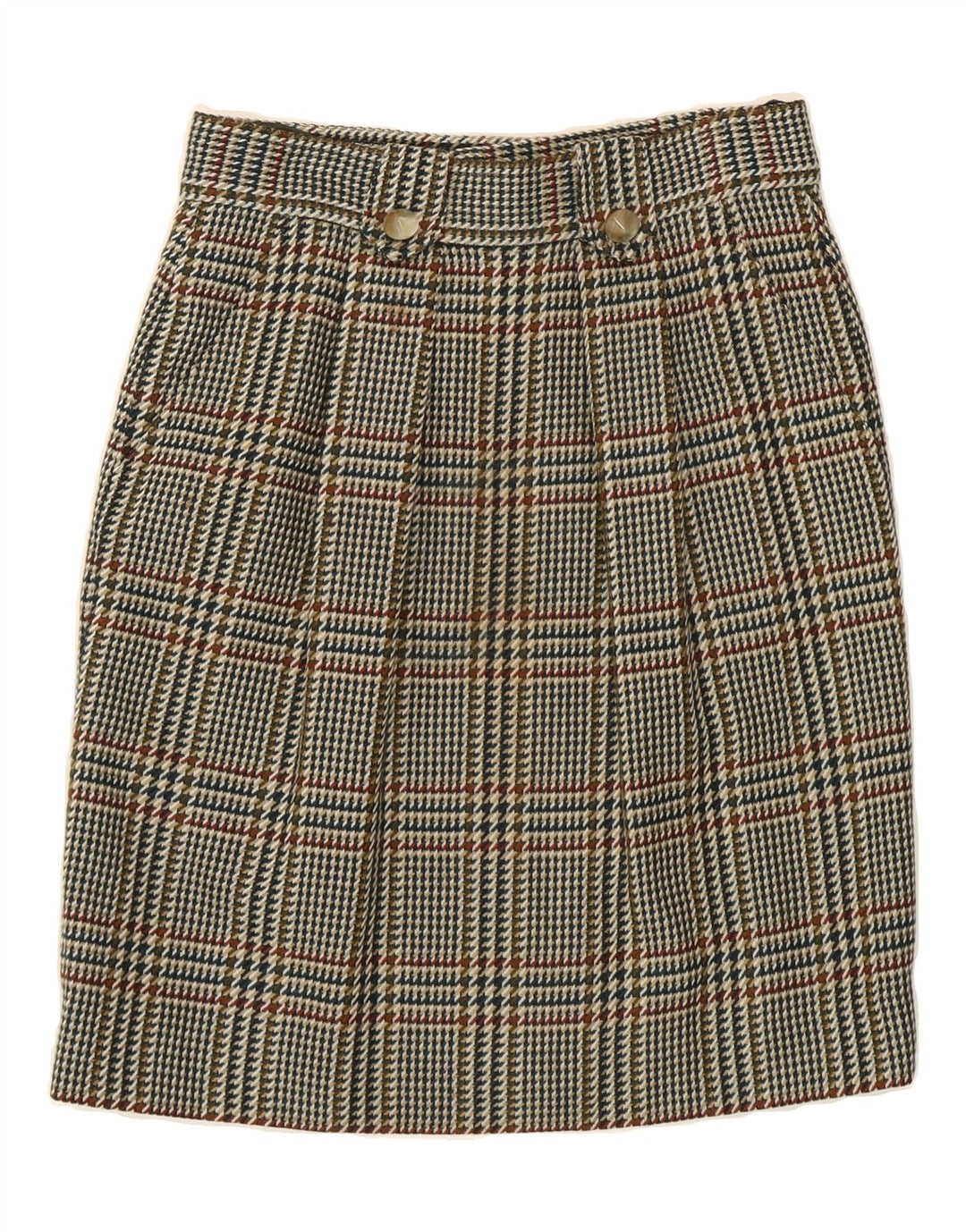 VINTAGE Womens Pencil Skirt W26 Small Multicoloured Check Vintage Vintage and Second-Hand Vintage from Messina Hembry 