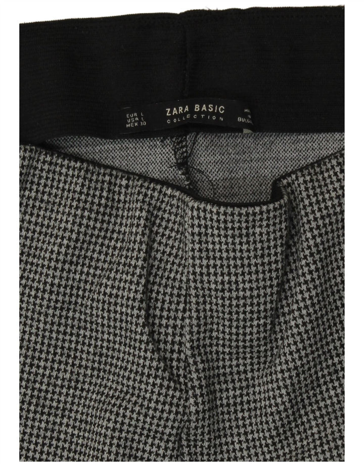 Legginsy damskie Zara Slim Fit UK 14, duże, szare w pepitkę
