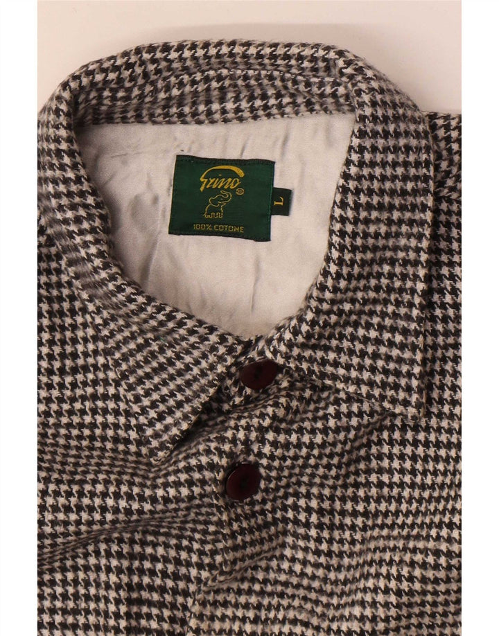 Męska koszula flanelowa w stylu vintage, duża, czarna, bawełniana w pepitkę