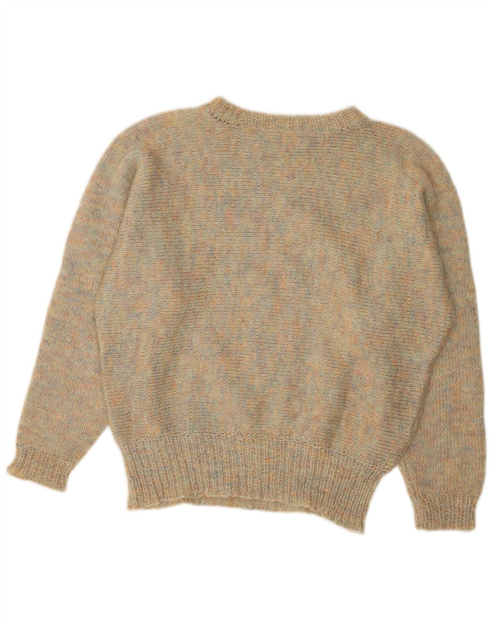 Sweter damski VINTAGE z dekoltem w łódkę UK 14, duży, wielokolorowy nakrapiany