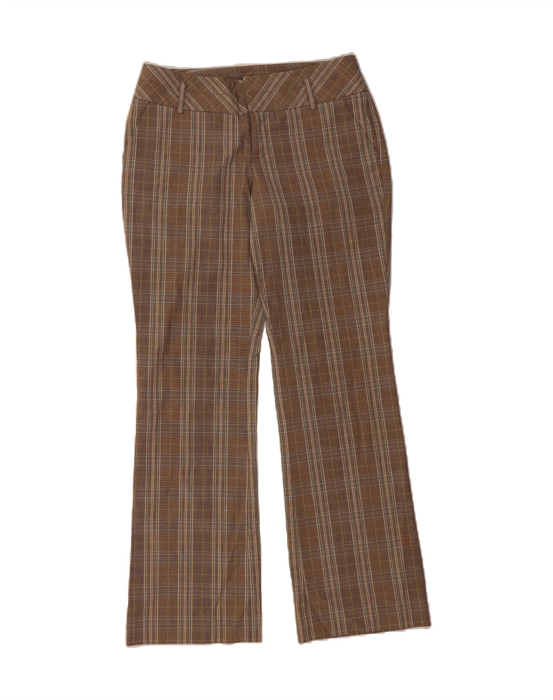 MOSSIMO Womens Bootcut Chino Trousers US 4 Small W30 L32 Brown Check Vintage Mossimo and Second-Hand Mossimo from Messina Hembry 