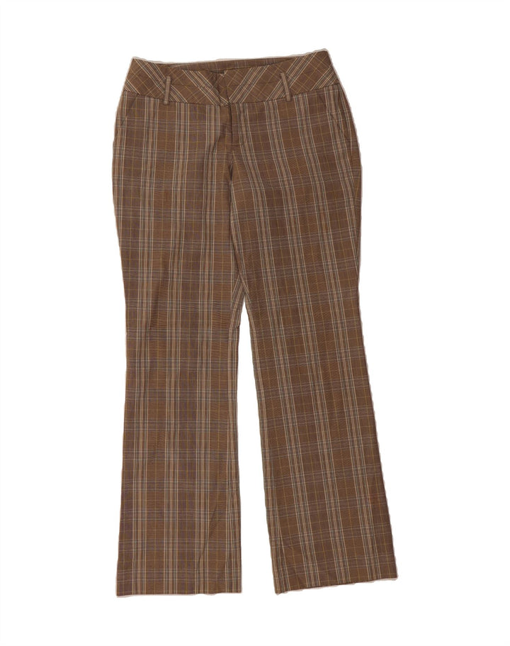 MOSSIMO Womens Bootcut Chino Trousers US 4 Small W30 L32 Brown Check Vintage Mossimo and Second-Hand Mossimo from Messina Hembry 