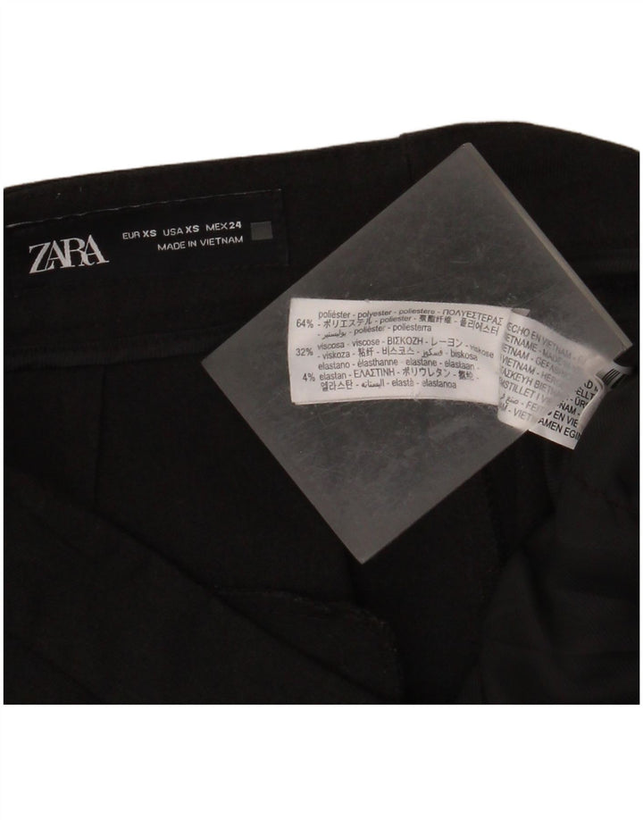Damskie zwężane spodnie garniturowe ZARA XS W24 L27 Czarny poliester