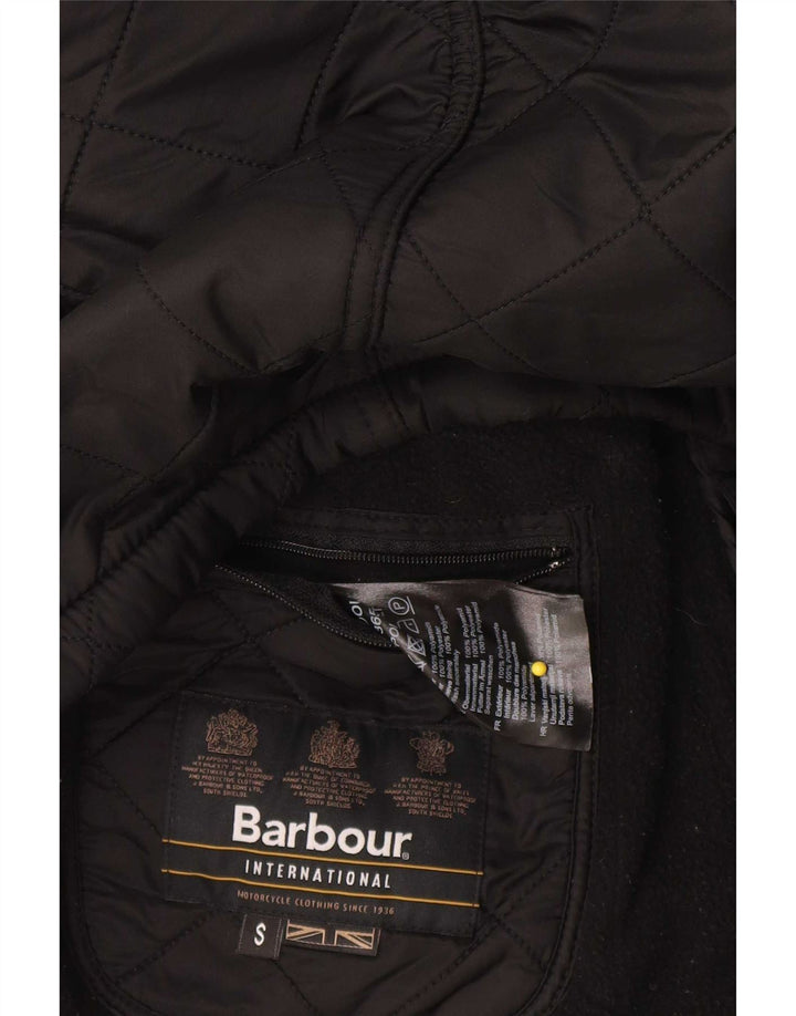 Męska pikowana kurtka Barbour UK 36, mała, czarna, poliestrowa