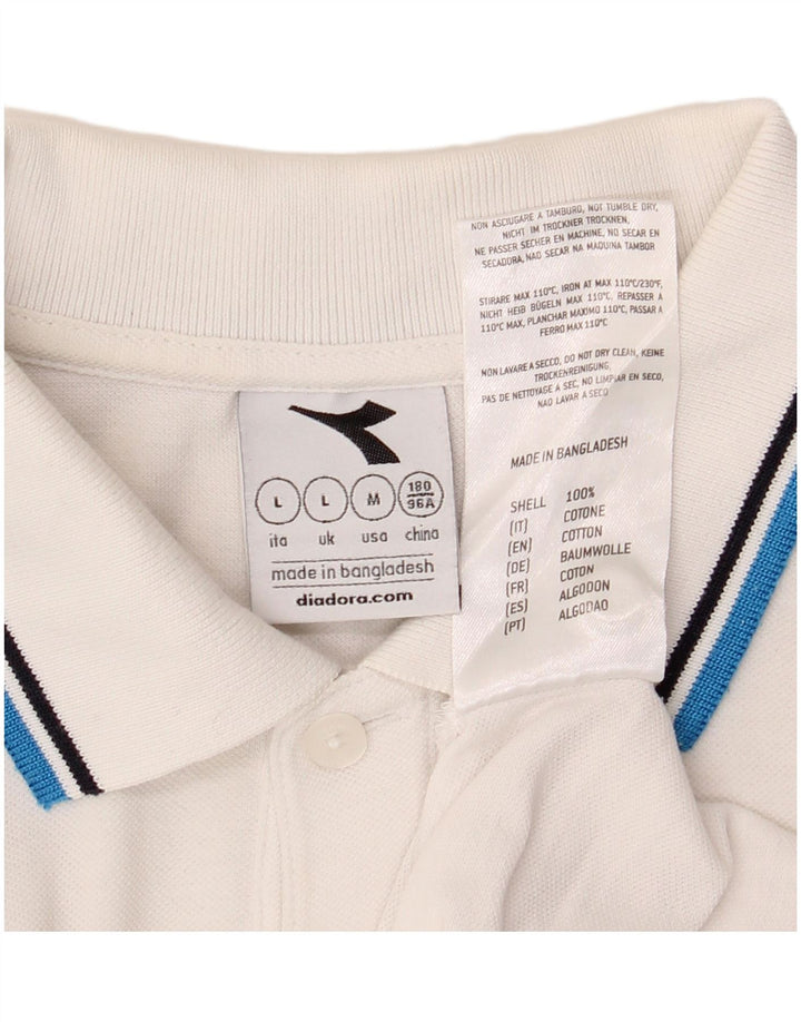 Męska koszulka polo Diadora, duża, biała, bawełniana