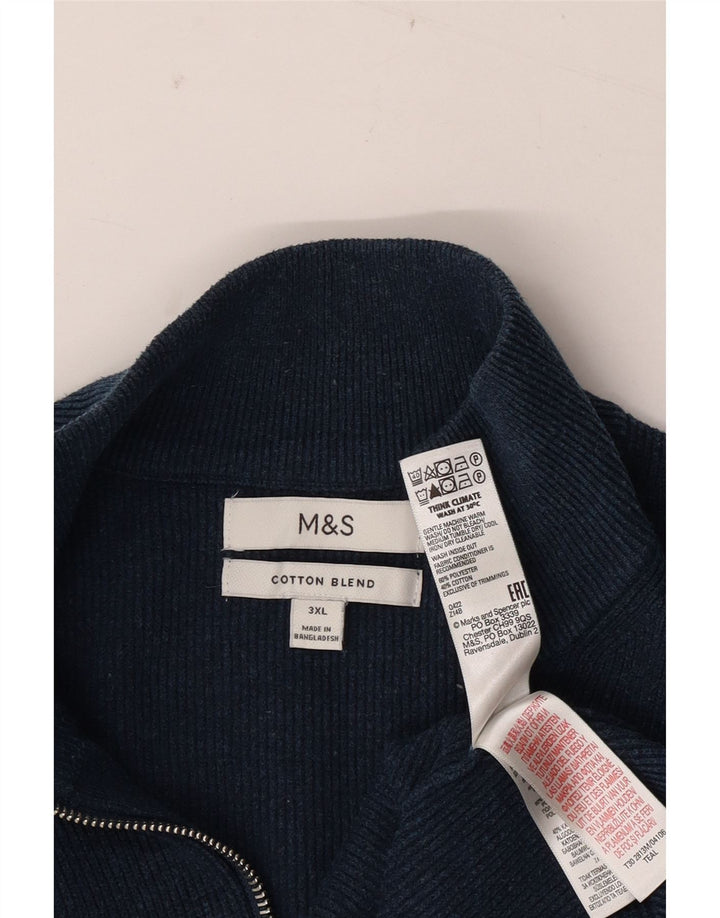 Marks & Spencer Męski sweter zapinany na zamek, 3XL, granatowy, poliester