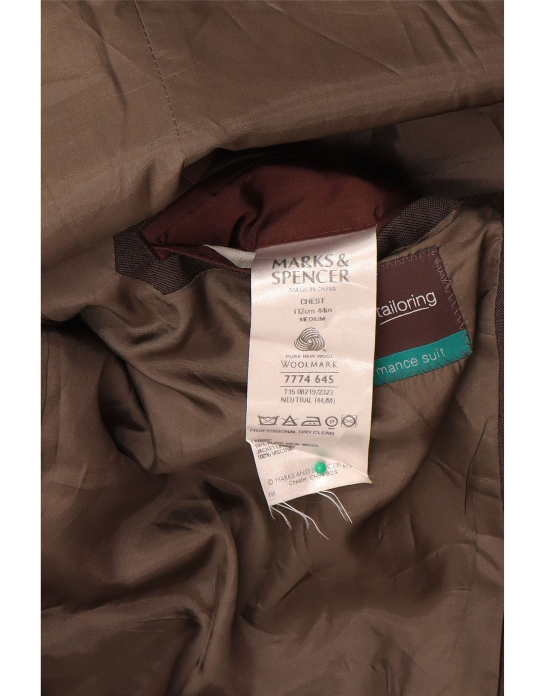 Marks & Spencer Męska marynarka zapinana na 2 guziki UK 44 2XL Szara dziewicza wełna