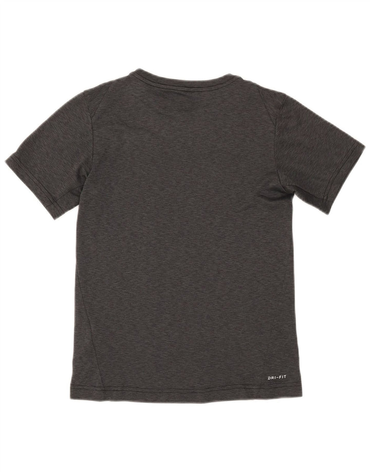 NIKE Boys Dri Fit Graphic T-Shirt Top 10-11 Years Medium Grey Flecked