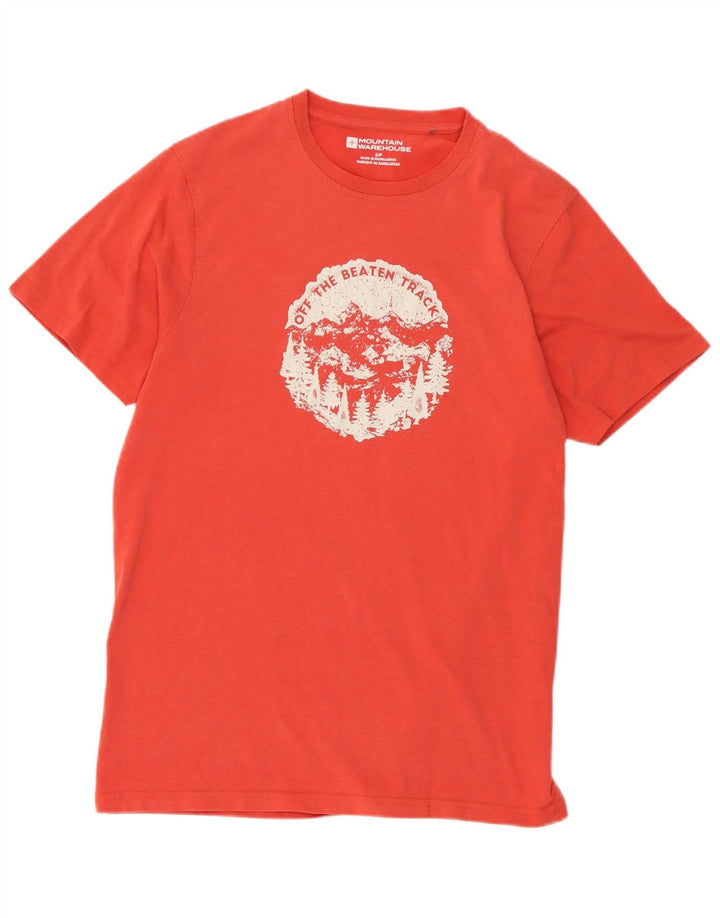 Męski T-shirt z grafiką Mountain Warehouse, mały, czerwony, bawełniany