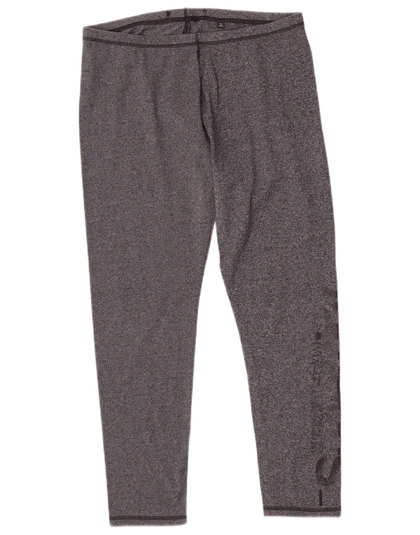 Damskie legginsy Superdry Graphic UK 14, duże, szare, bawełniane w plamki