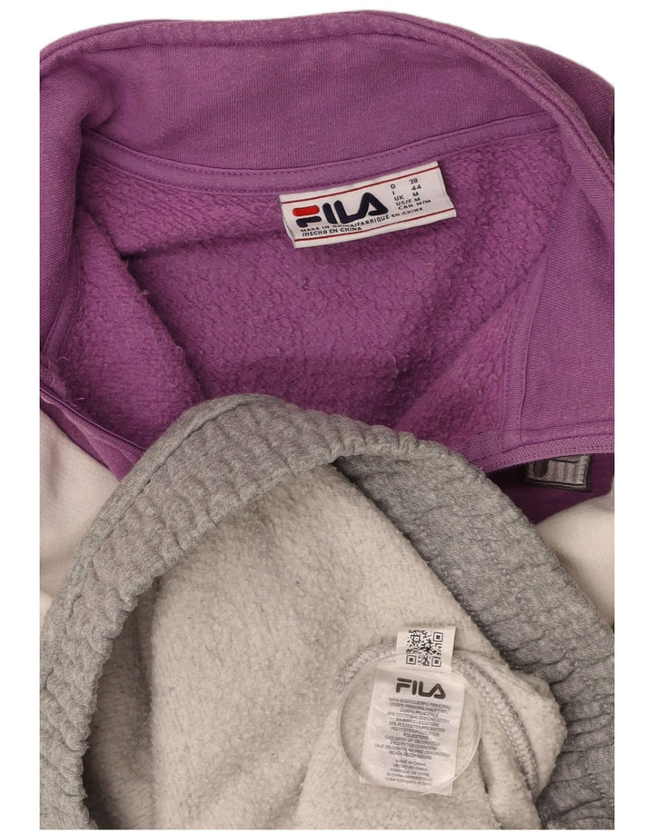 FILA Damska bluza z zamkiem 1/4, UK 14, bawełna w kolorze średniej szarości