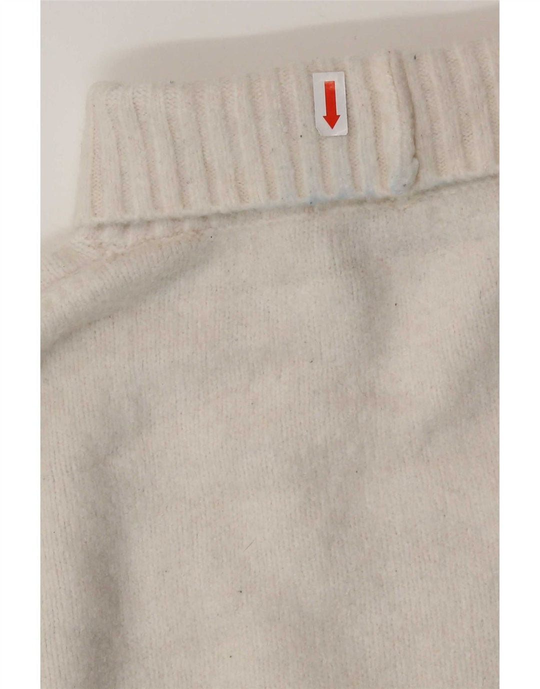 Damski sweter oversize Zara z wywijanym dekoltem UK 10, mały, biały, akrylowy