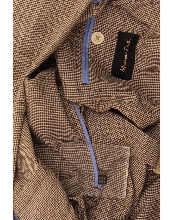 Męska marynarka zapinana na 2 guziki Massimo Dutti EU 50, średni brąz w pepitkę