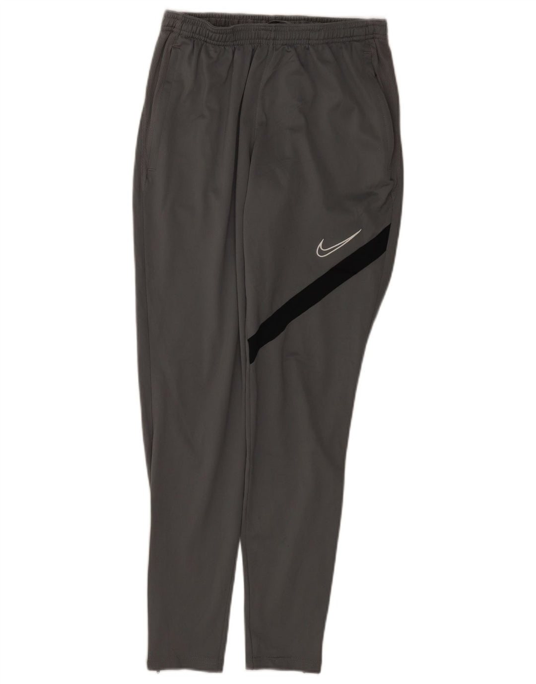 Męskie spodnie dresowe Nike Dri Fit, małe, szare, z blokami kolorów, poliestrowe