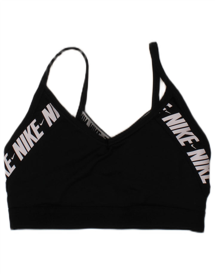 Damski top sportowy z wyściełanym biustonoszem Nike, mały, czarny, poliestrowy