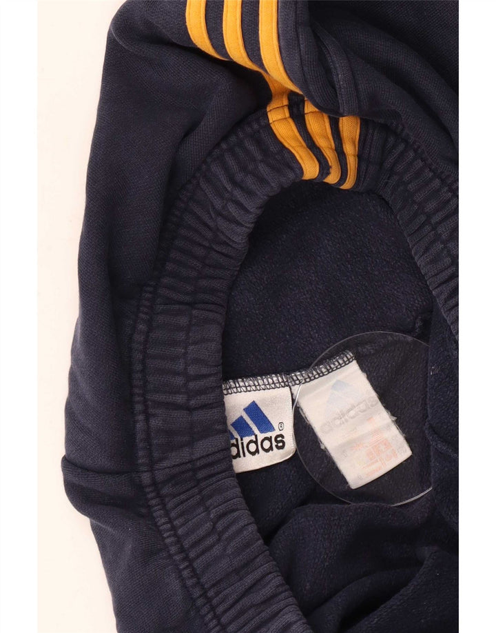 Męskie spodnie dresowe Adidas, średnie, granatowe, bawełniane z blokami kolorów