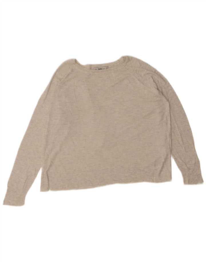 Sweter damski Zara z dekoltem w łódkę UK 14, średni szary