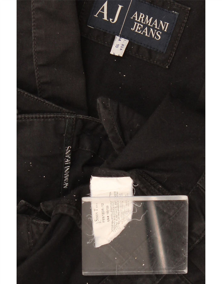 Armani Jeans Damska marynarka zapinana na 3 guziki IT 44, średnia czarna bawełna