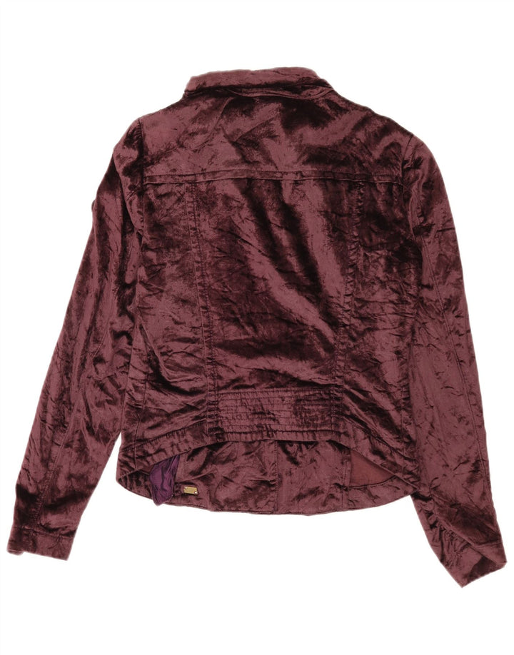 Damska kurtka bomberka Sixty Crop Velvet UK 14, duża, brązowa bawełna