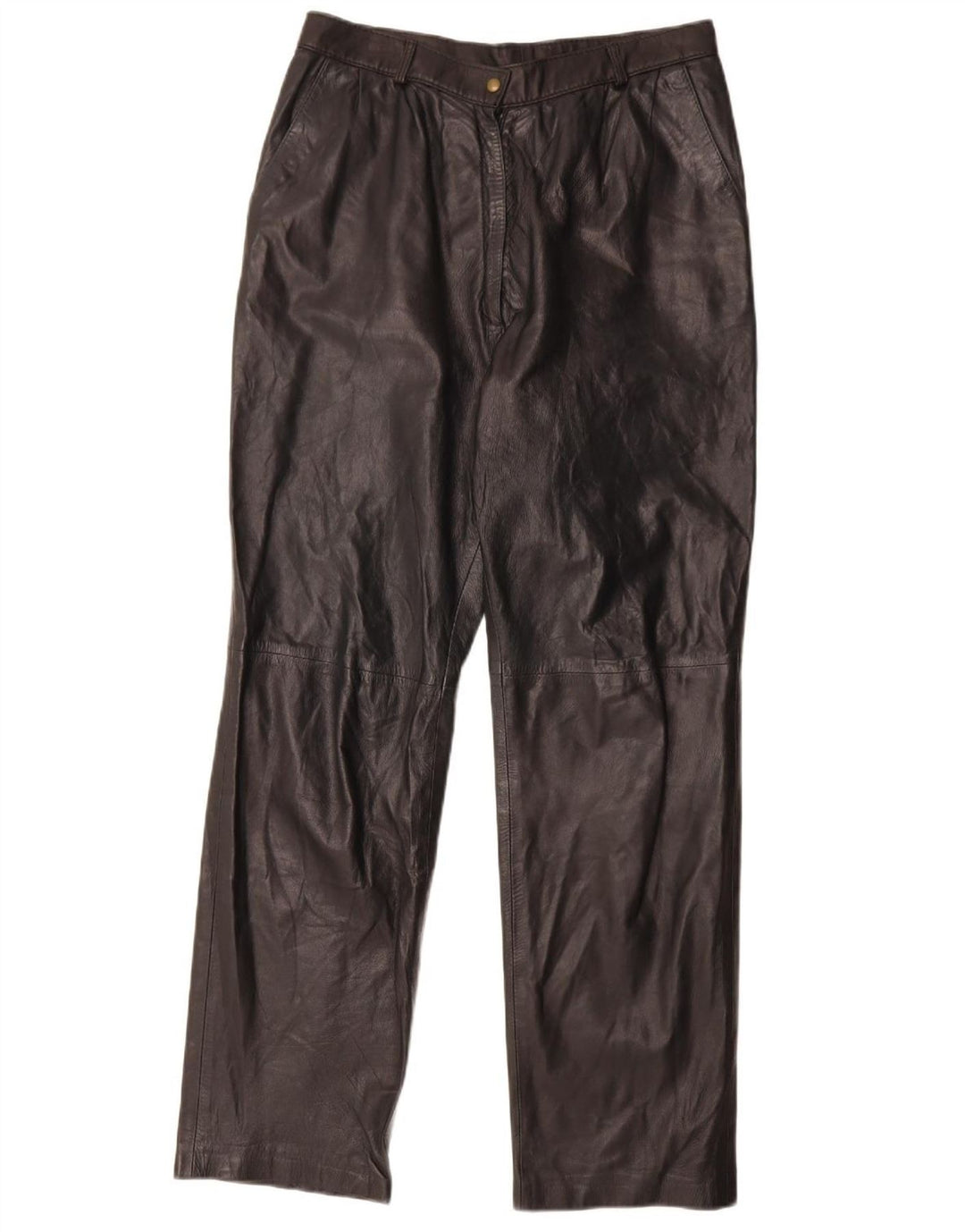 Vintage damskie proste skórzane spodnie W29 L30 czarne