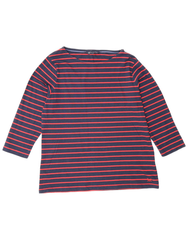 Crew Clothing Top damski z rękawem 3/4, UK 16, duży, bawełniany w czerwone paski