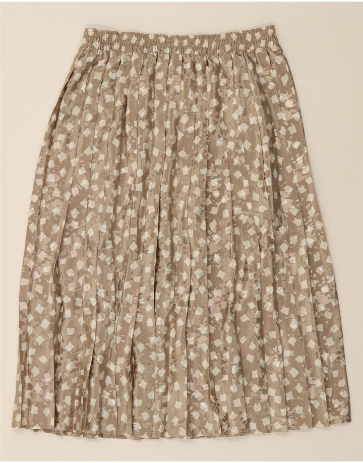 ST MICHAEL Womens Long Pleated Skirt UK 16 Large W32  Grey Geometric Vintage St Michael and Second-Hand St Michael from Messina Hembry 