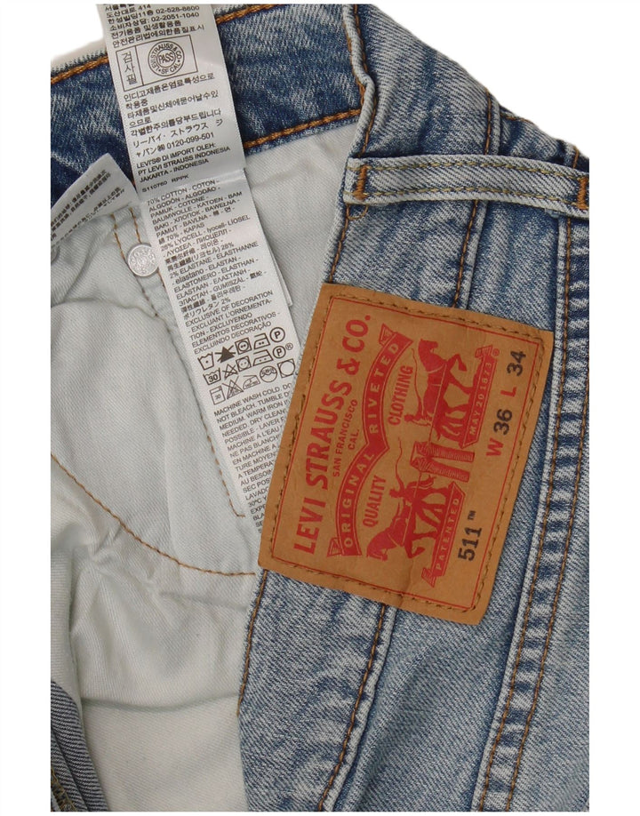 Męskie jeansy Levi's 511 Slim W36 L34 Niebieska bawełna