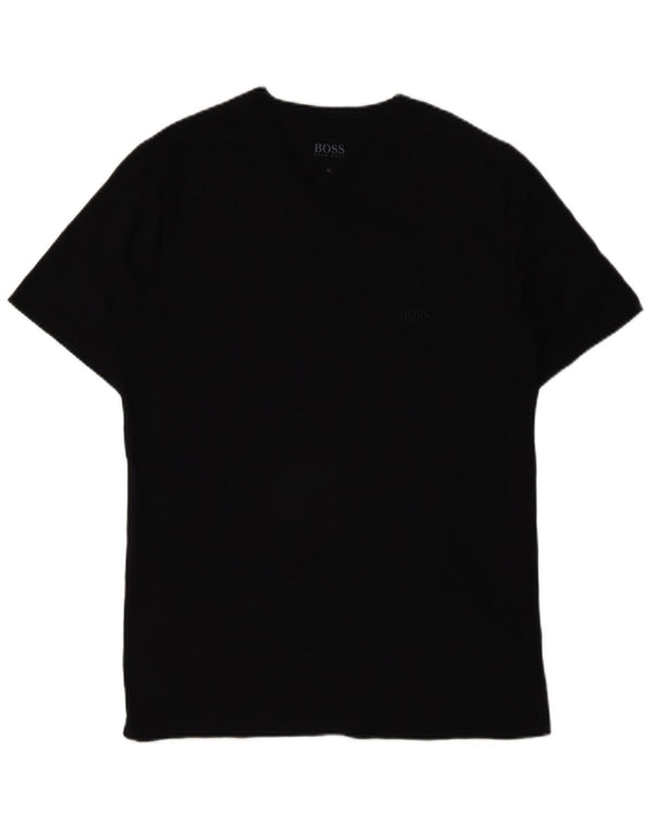 T-shirt męski Hugo Boss, średni czarny, bawełniany
