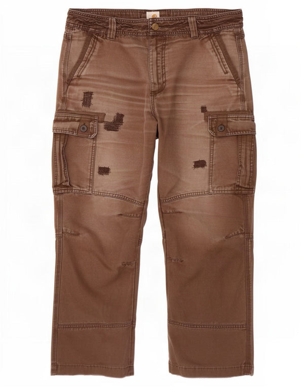 Męskie spodnie Carhartt Crop Straight Cargo W36 L26 Brązowe
