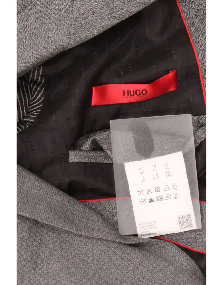 Męska marynarka zapinana na 2 guziki Hugo Boss EU 48 Średnioszara wełna dziewicza
