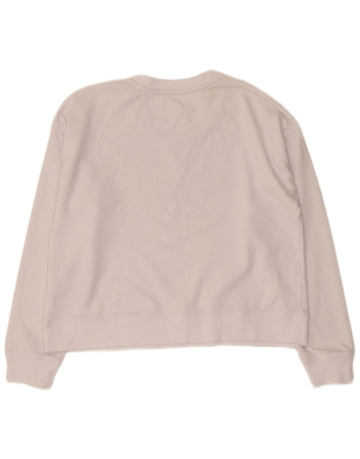 Damska bluza Dkny Crop Graphic Jumper UK 14 Średnia biała bawełna