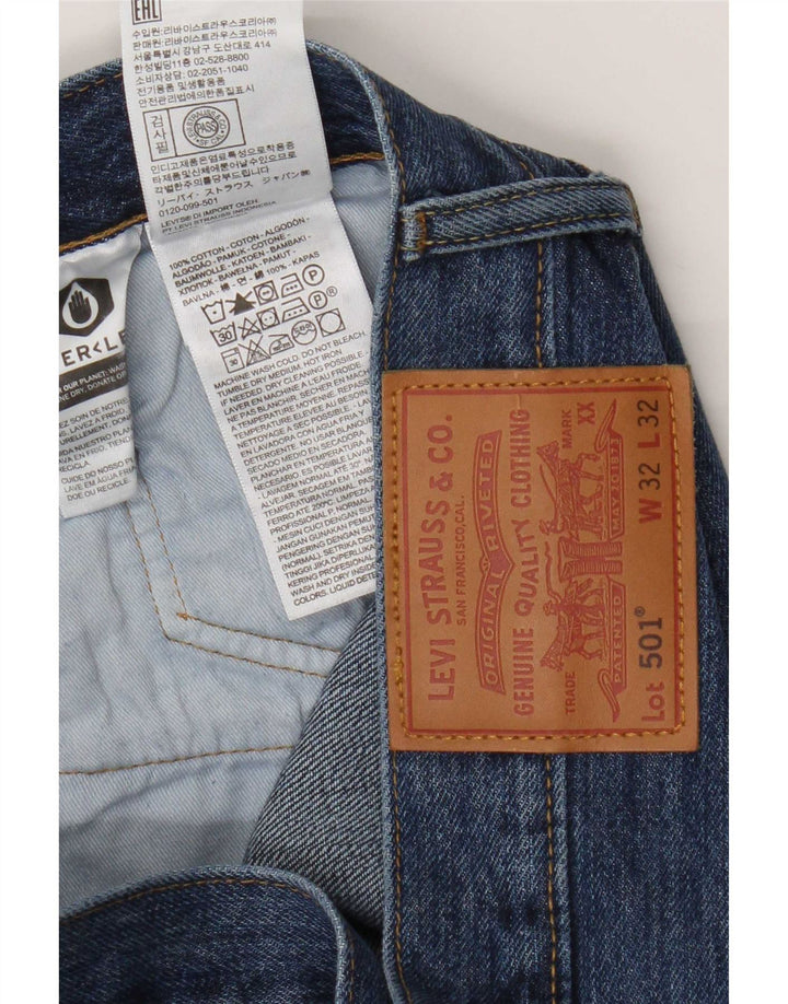 Męskie jeansy Levi's 501 Straight W32 L32 Niebieskie bawełniane