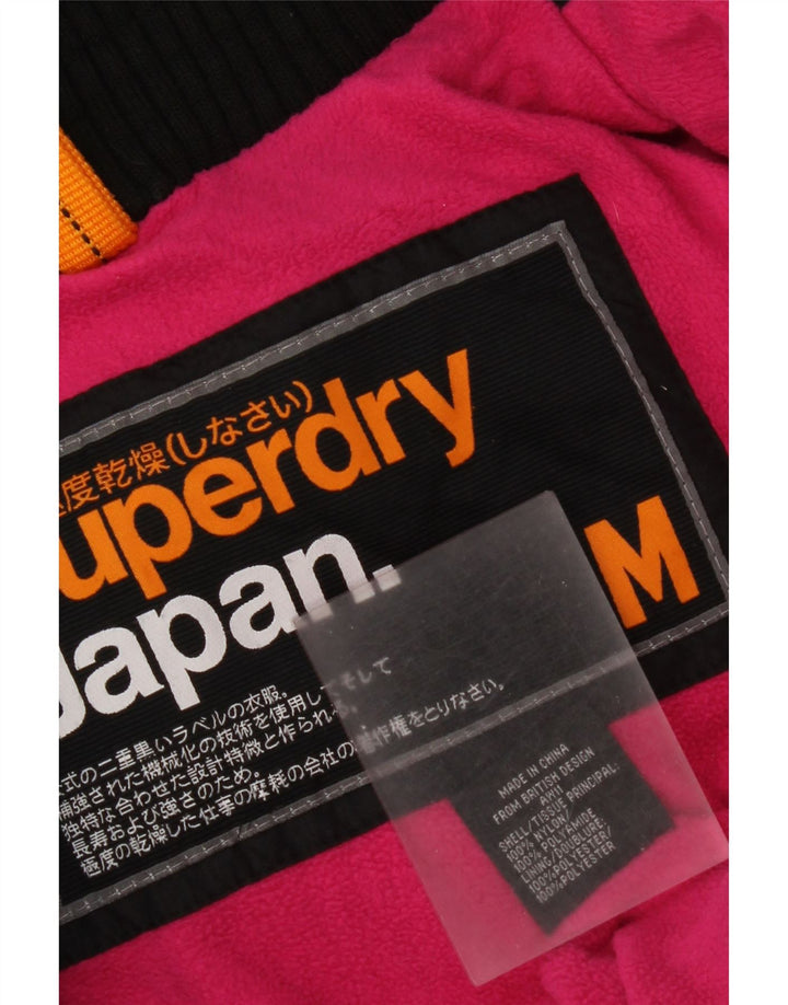 Damska kurtka wiatrówka z kapturem Superdry UK 14, średni czarny nylon