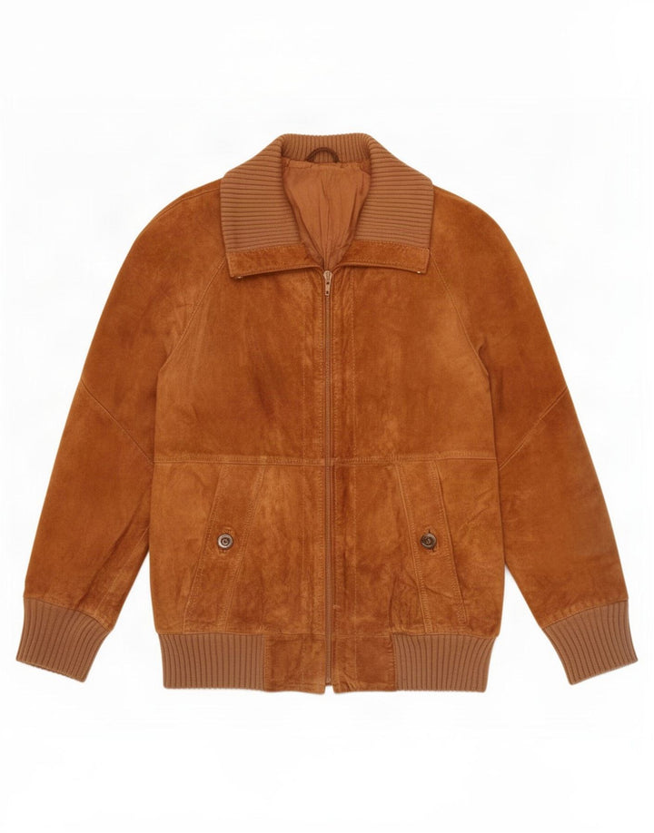 Vintage męska zamszowa kurtka bomber IT 46 Small Beige