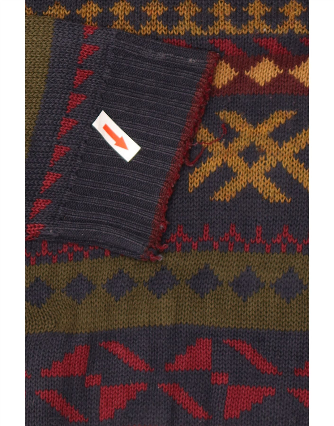 Marks & Spencer Męski sweter z okrągłym dekoltem, duży, wielokolorowy, geometryczny