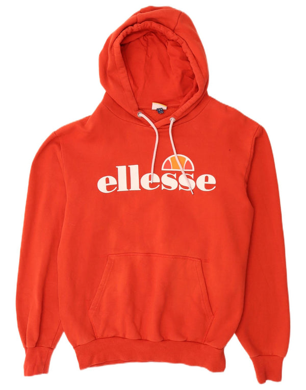 Damska bluza z kapturem Ellesse z grafiką i luźnym krojem, UK 12, średnia czerwona bawełna