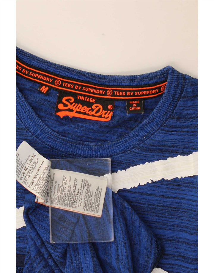 Męska koszulka Superdry Regular Graphic Top, bawełniana w średnie niebieskie paski