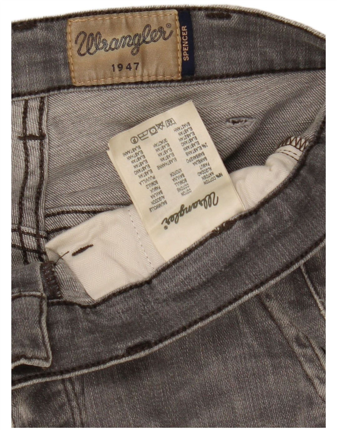 Wrangler Męskie Spencer Slim Jeans W30 L34 Szara bawełna