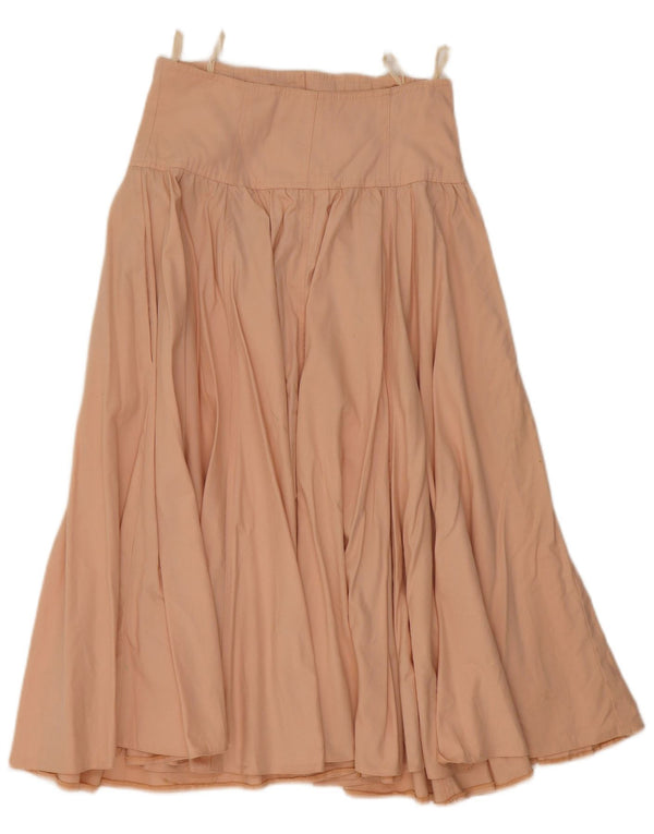 Vintage damska rozkloszowana spódnica z wysokim stanem EU 36 Small W26 Różowa bawełna