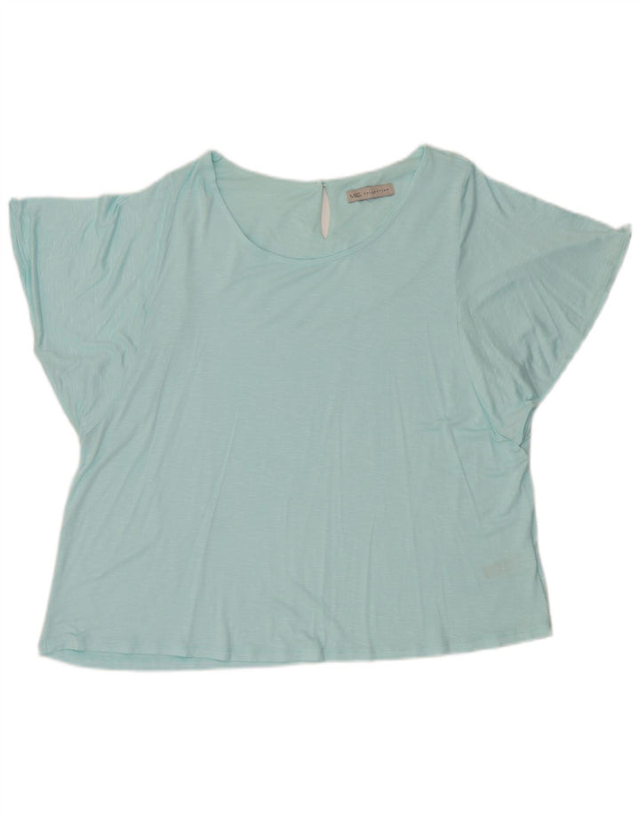 Bluzka damska Marks & Spencer UK 20 2XL Niebieska wiskoza z plamkami