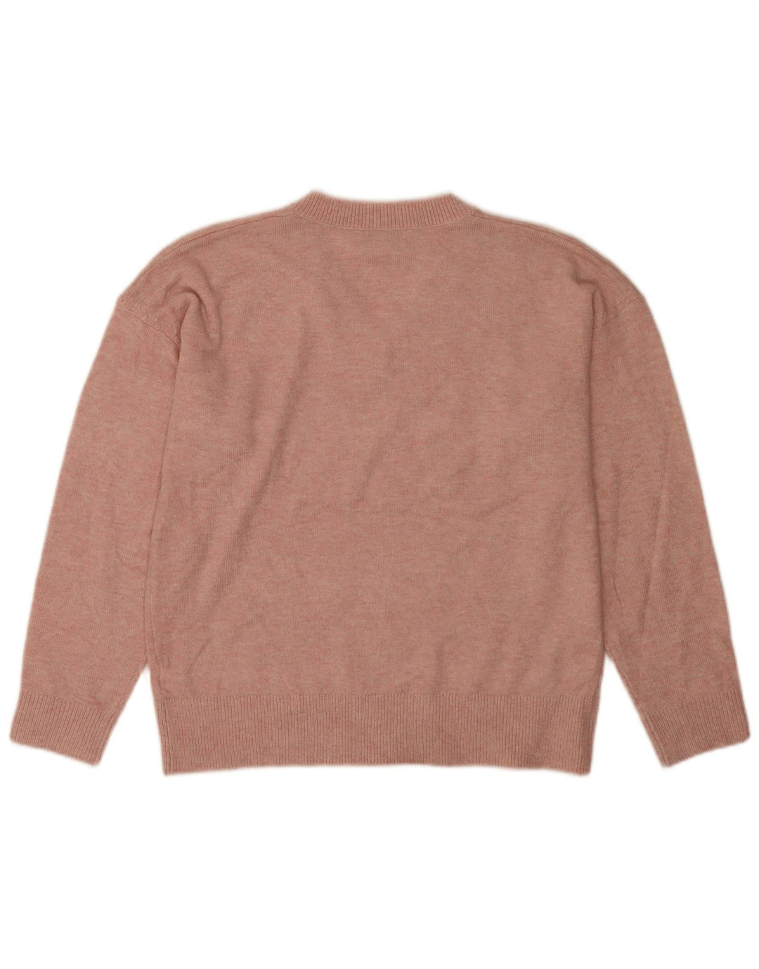 Marks & Spencer Damski sweter z dekoltem w kształcie litery V, UK 14, średni różowy poliester