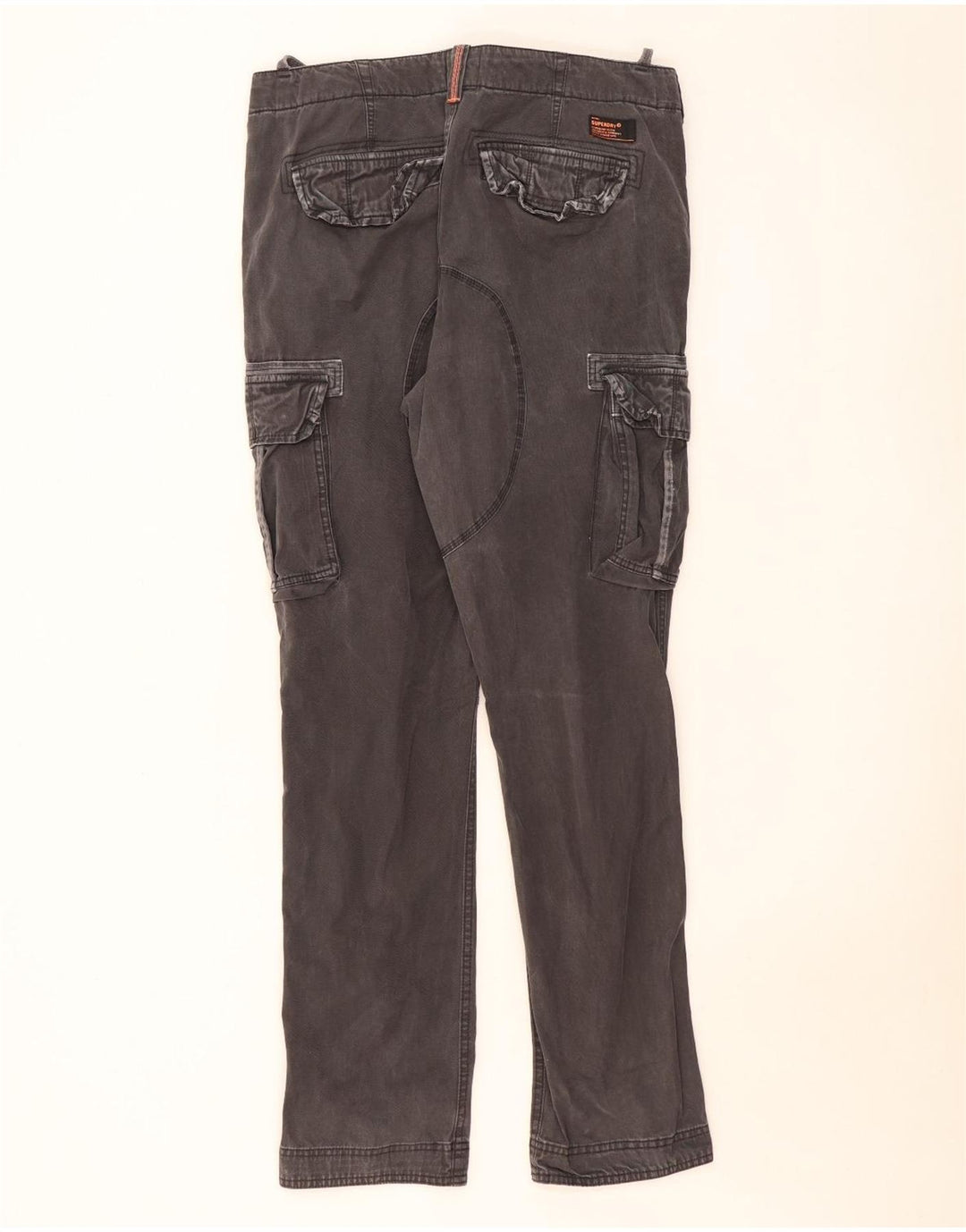 Męskie spodnie cargo SUPERDRY, duże W36 L33, szara bawełna